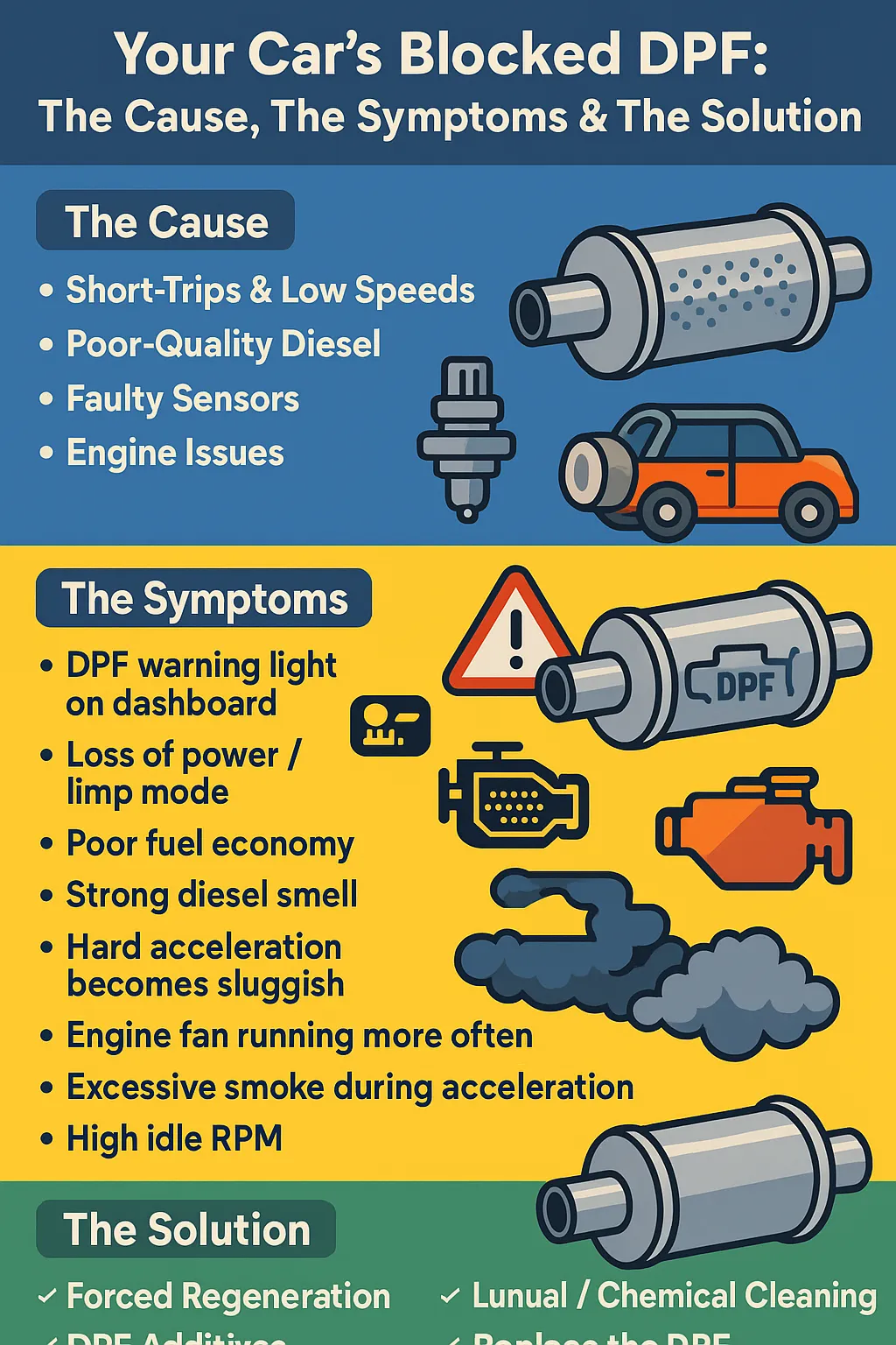 Your Car's Blocked DPF: The Cause, The Symptoms & The Solution
